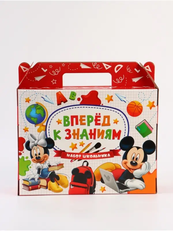 Коробка складная &laquo;Вперёд к знаниям&raquo;, Микки Маус,  33,7 х 25,7 х 7,9 см