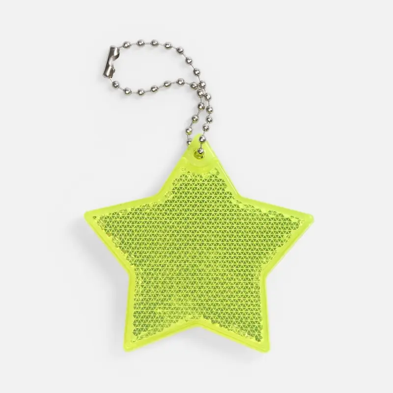 Пешеходный светоотражатель с цепочкой &laquo;Звезда&raquo;, желтый неон