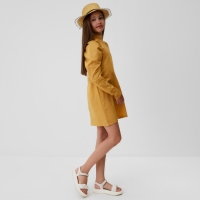 Платье детское MINAKU: Cotton collection цвет горчица, рост 146