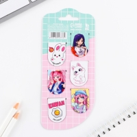 Закладки магнитные для книг, 6 шт &laquo;Аниме&raquo;