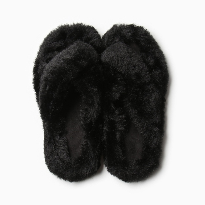 Тапочки женские с открытым носом размер 40, цвет чёрный Тапочки женские с открытым носом размер 40, цвет чёрный