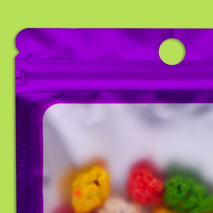 Пакет Зип-лок с окном, с еврослотом, фиолетовый, 10 х 14 см набор 20шт     10664563