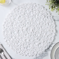 Салфетка сервировочная на стол Доляна &laquo;Одуванчик&raquo;, d=38 см, цвет белый