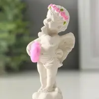Фигура "Ангел с сердцем стоит" 8см, белый