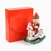 Новогодний декор "Щелкунчик на лошадке" 28 см