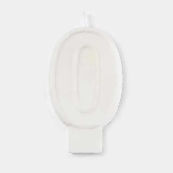 Свеча цифра для торта &laquo;0&raquo;, 3,7 х 7,2 см