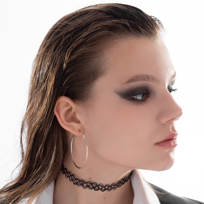 Серьги-кольца «Классика» d=5 см, цвет серебро Серьги-кольца «Классика» d=5 см, цвет серебро