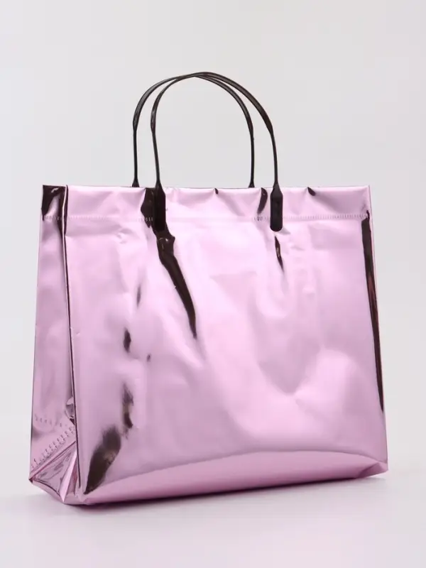 Пакет подарочный ПВХ, голография, розовый, пластиковая ручка, 26&times;22.5&times;10 см