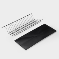 Сушилка для посуды с поддоном для шкафа 60 см, 56.5&times;25.6 см, чёрная