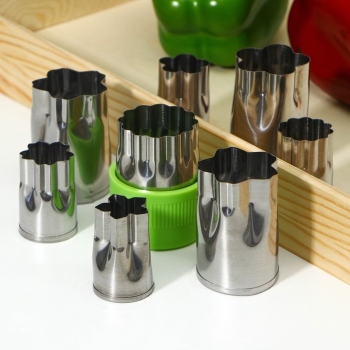 Набор овощерезок &laquo;Вкус&raquo;, 8 предметов, зелёный