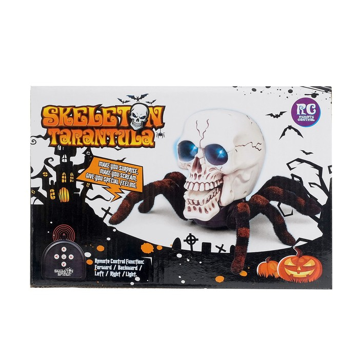 Паук радиоуправляемый &laquo;Череп&raquo;, световые эффекты, работает от батареек