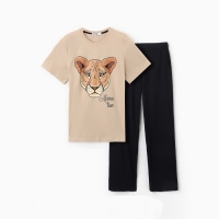 Пижама женская (футболка и брюки) KAFTAN "Lion" размер 40-42 Пижама женская (футболка и брюки) KAFTAN "Lion" размер 40-42