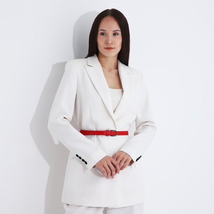 Ремень женский, ширина 1.8 см, винт, пряжка металл, цвет красный