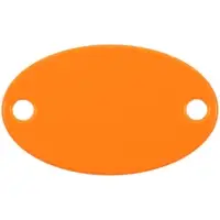 Шильдик металлический Alfa Oval, оранжевый неон