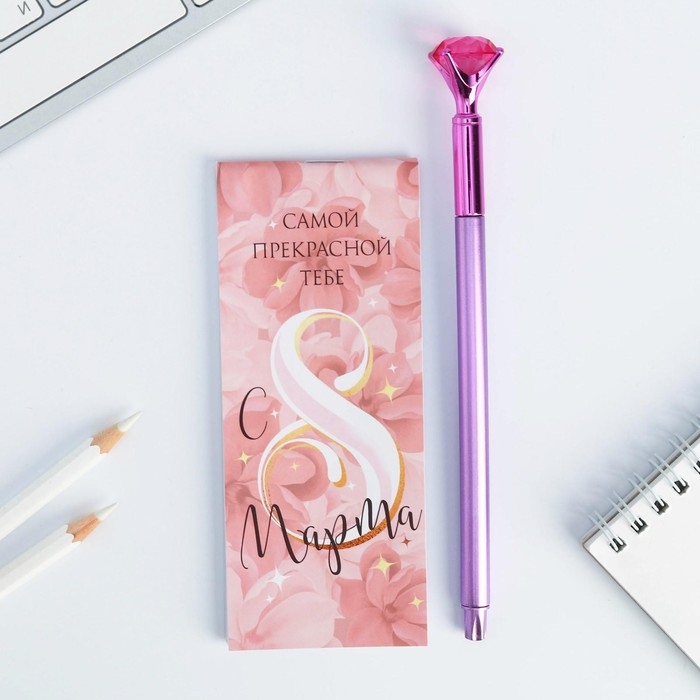 Подарочный набор &laquo;С 8 Марта&raquo;: блокнот 32 листа A7 и ручка пластик