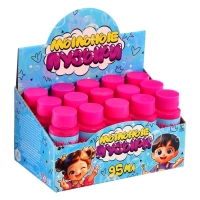 Мыльные пузыри , 95 мл цвет розовй (набор 15шт)