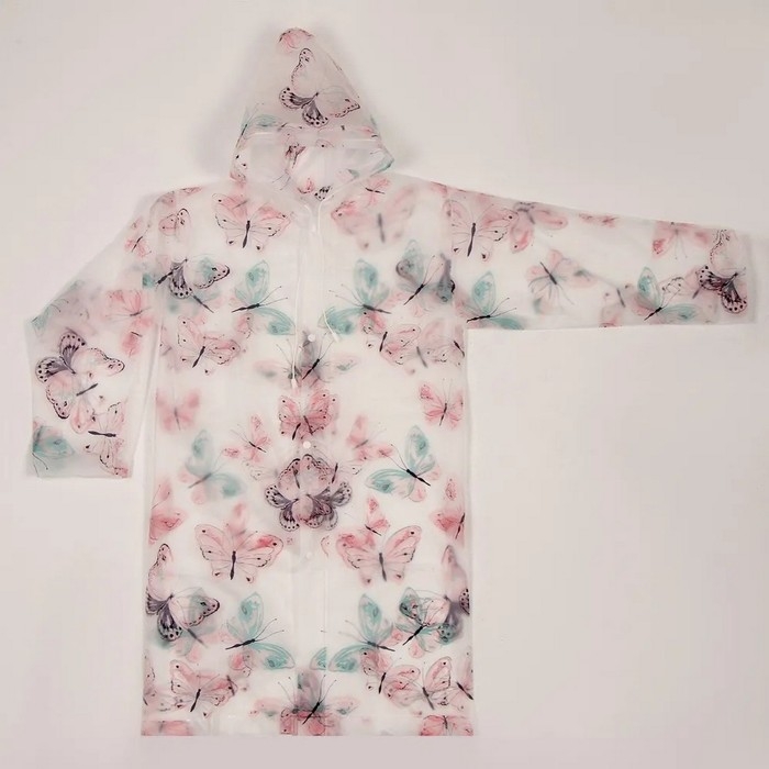 Дождевик детский &laquo;Бабочки&raquo;, рост 125-155 см