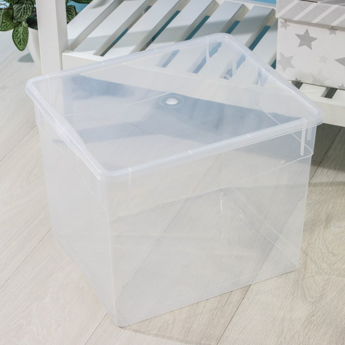Ящик для хранения с крышкой &laquo;Кристалл&raquo;, 34 л, 39&times;31&times;33 см, цвет МИКС