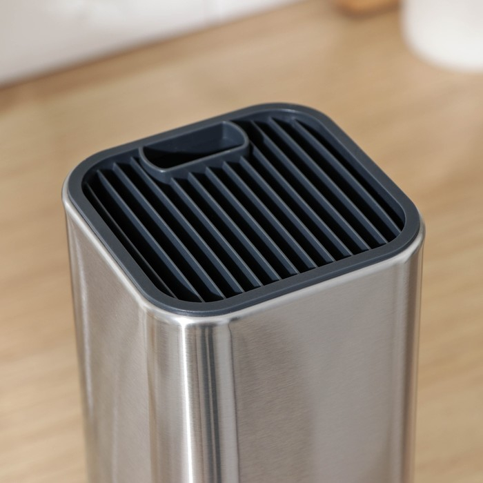 Подставка для ножей и ножниц Magistro &laquo;Металлик&raquo;, 10&times;10&times;23 см, цвет серебристый