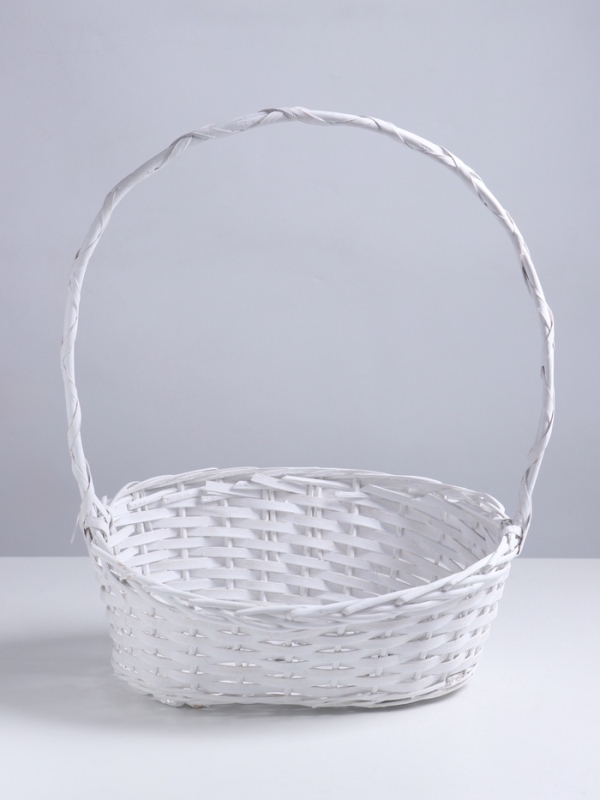 Корзина 38х25Н10/16/49см, ива, белая