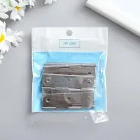 Петля для шкатулки металл с прямыми углами серебро 3,7х6,7 см