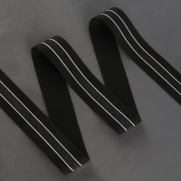 Резинка тканая, мягкая, 40 мм, 4,5 ± 1 м, цвет чёрный/белый/серебряный Резинка тканая, мягкая, 40 мм, 4,5 ± 1 м, цвет чёрный/белый/серебряный