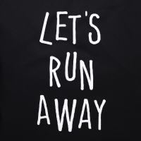 Сумка-шопер &laquo;Давай убежим далеко&raquo;, 40х35х0.5 см, без молнии, без подкладки, цвет чёрный