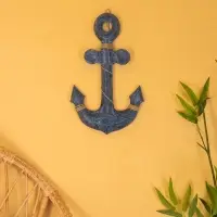 Декор интерьерный "Якорь" дерево 23х2х40 см, цв. синий