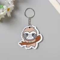 Брелок EVA блеск "Ленивец на ветке" 5х6 см