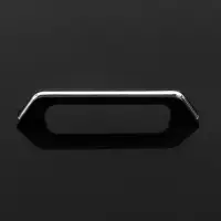 Ручка-скоба мебельная, м/о 96 мм, цвет черный, с хромированной вставкой