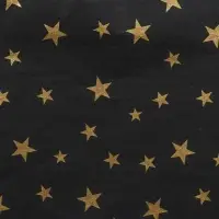 Бумага упаковочная тишью, новогодняя упаковка "Звезды на черном",50 х 66 см.