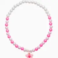 Набор детских украшений "Выбражулька" цветок, 4 предмета: клипсы, кольцо, бусы, браслет