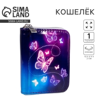 Кошелёк с голографическим эффектом &laquo;Бабочки&raquo;, 12.5х9.2 см