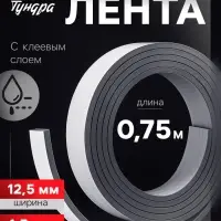 Магнитная лента ТУНДРА, с клеевым слоем, 12.5&times;1.5 мм, длина 0.75 м
