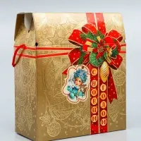 Коробка подарочная новогодняя &laquo;Золотая сумка&raquo; 21.5&times;25.6&times;11 см