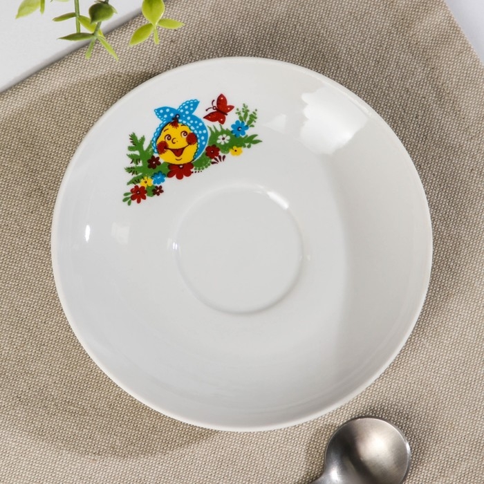 Блюдце чайное фарфоровое &laquo;Веселый Колобок&raquo;, d=14 см, микс