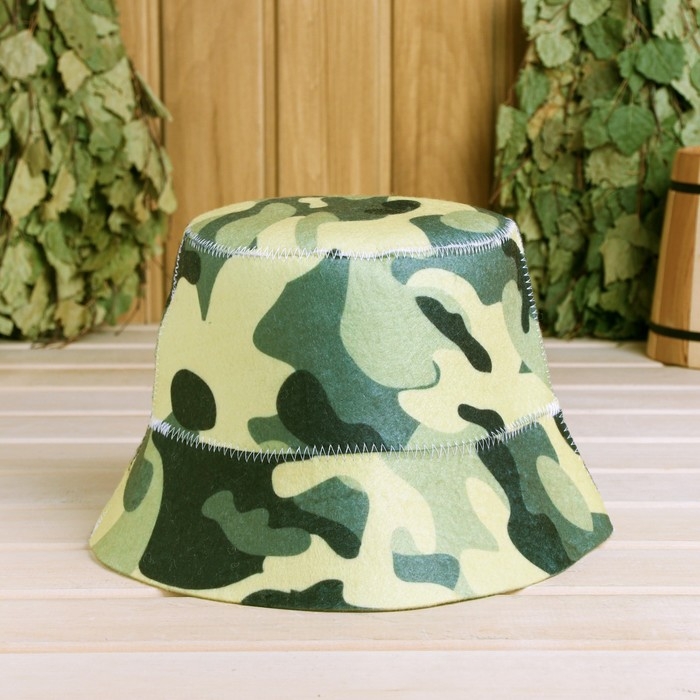 Шапка - панама для бани Военный принт Шапка - панама для бани Военный принт