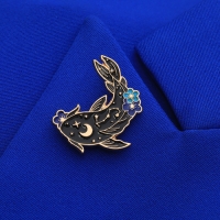 Набор значков (2 шт.) &laquo;Япония&raquo; карпы, цветной в золоте