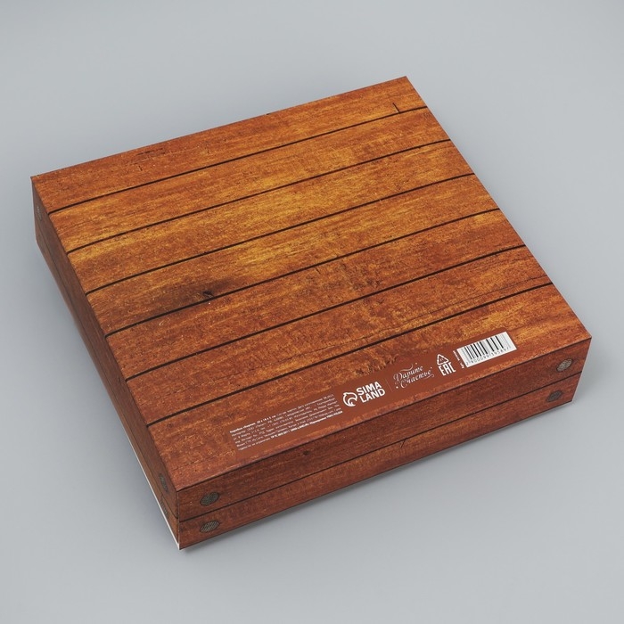 Коробка-фоторамка подарочная складная, упаковка, &laquo;Настоящему мужчине&raquo;, 20 х 18 х 5 см