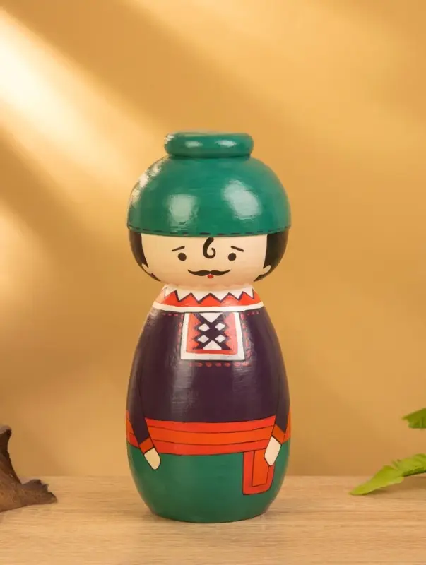 Деревянная кукла кокеши "Джун" 9х9х21 см