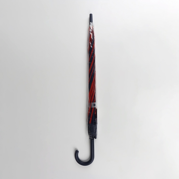 Зонт - трость полуавтоматический &laquo;Полосы&raquo;, 8 спиц, R = 54/60 см, D = 120 см, цвет синий/красный