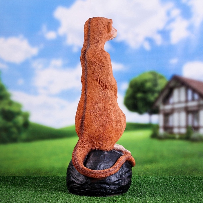 Садовая фигура из полистоуна &laquo;Большой сурикат на камне&raquo;, 60&times;24&times;22 см
