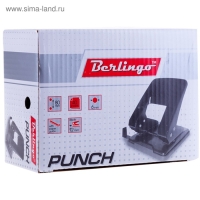 Дырокол металлический 40 листов, Berlingo, с линейкой, чёрный Дырокол металлический 40 листов, Berlingo, с линейкой, чёрный