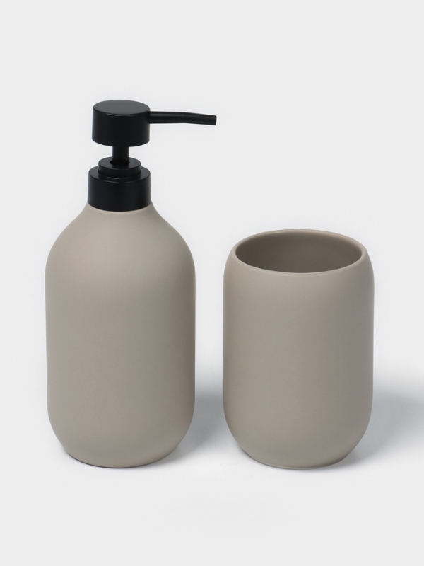 Набор для ванной "Дуэт" 2 предмета (дозатор для мыла, стакан)