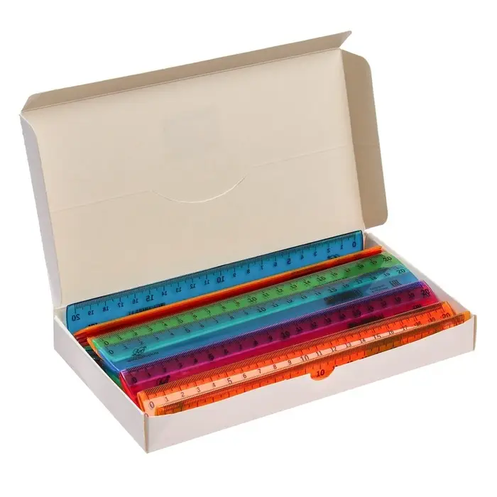 Линейка 20 см "Луна", прозрачная, тонированная, МИКС