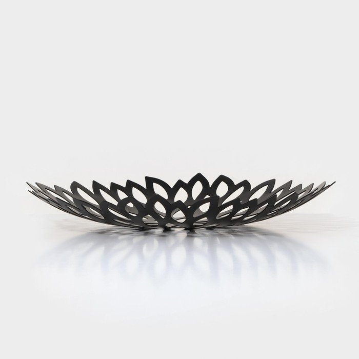 Фруктовница Доляна &laquo;Пион&raquo;, 28,5&times;28,5&times;4,5 см, цвет чёрный