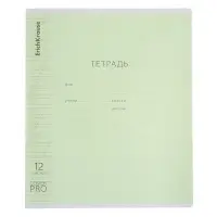 Тетрадь 12 листов в косую линейку, ErichKrause CoverPro, пластиковая обложка, МИКС