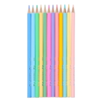 Карандаши 12 цветов, deVENTE Trio Mega Soft Pastel, трёхгранный корпус, супер мягкие, 4M, грифель 3 мм, пастельные цвета