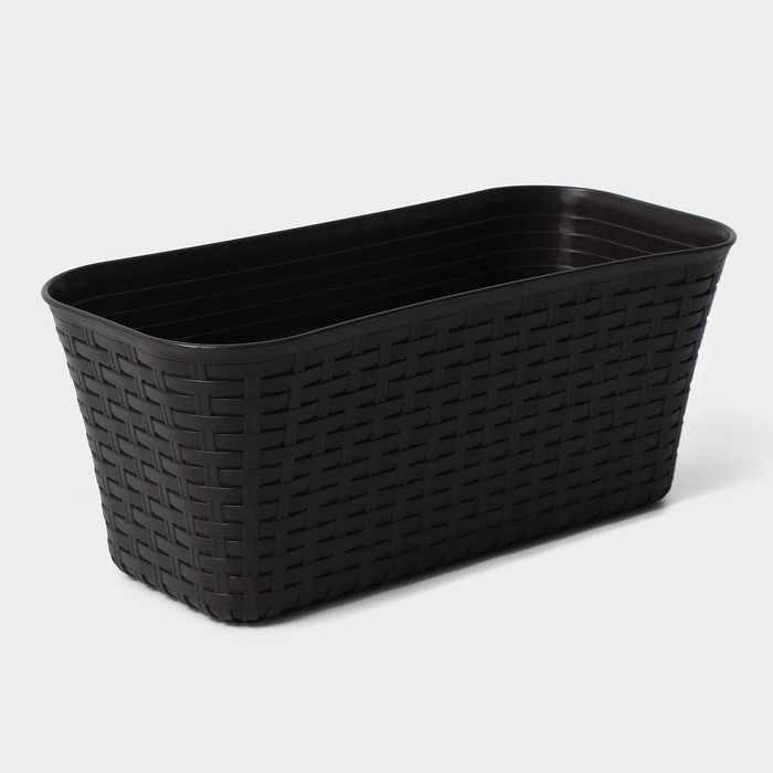 Ящик балконный &laquo;Ротанг&raquo;, 38,5 см, цвет коричневый