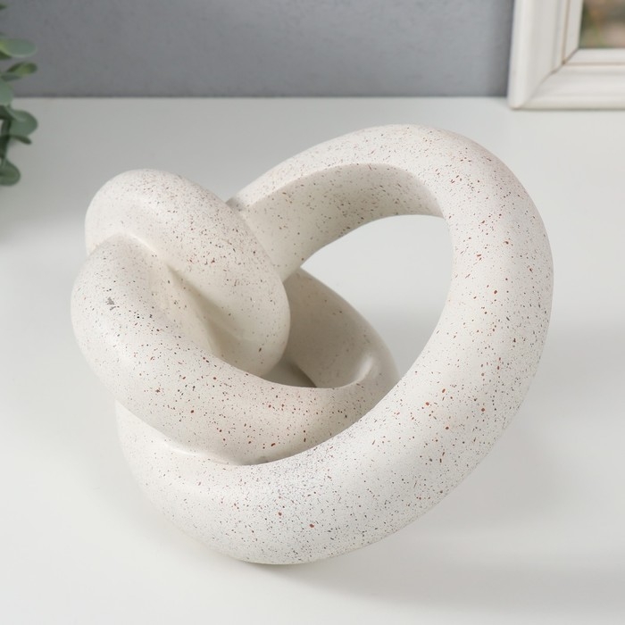 Сувенир полистоун "Абстракция. Узел" белый с чёрными вкраплениями 20х18х11,5 см